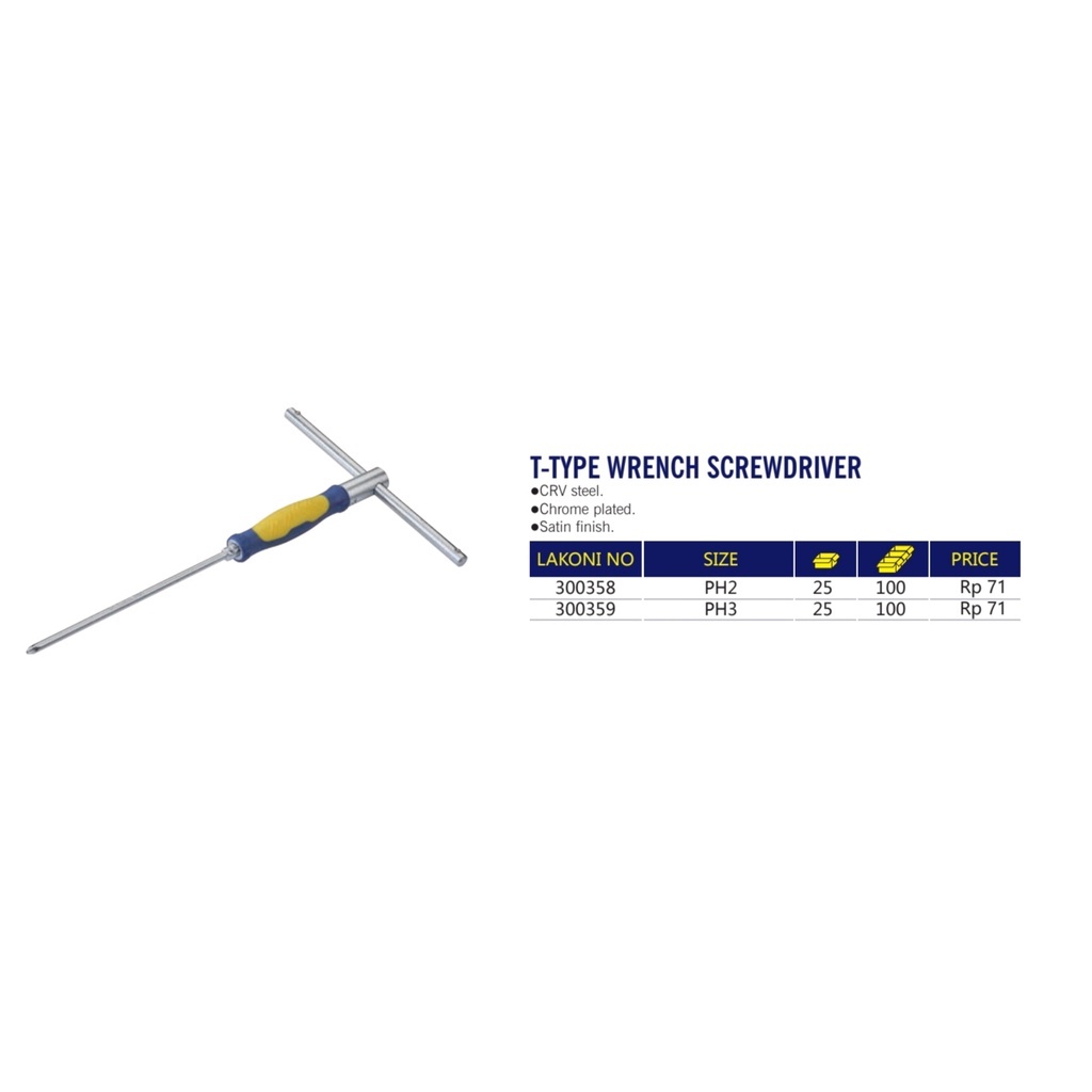 KUNCI SOCK T OBENG  LAKONI PRO  / T-TIPE WRECH SCREWDRIVER