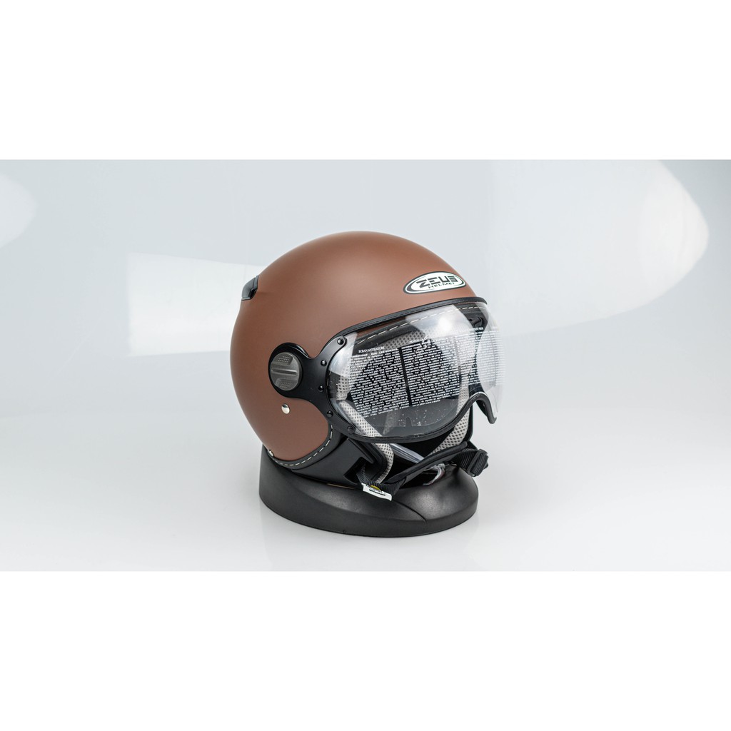 HELM MOTOR ZEUS 210 210K ZS210K ZS210 MATT BROWN RETRO IMPORT, ORI, SNI