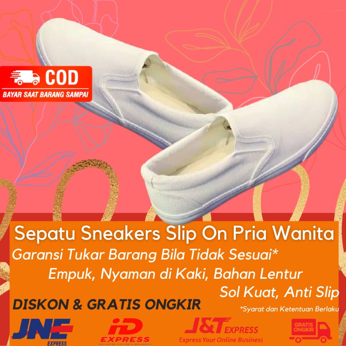 Sepatu Slip On Pria Wanita Bahan Sintesis Model Vans / PREMIUM / VANS