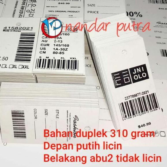 

4.4 COD (100 pcs)HangTag barcode / hangtag baju /hangtag ready stock/label baju import