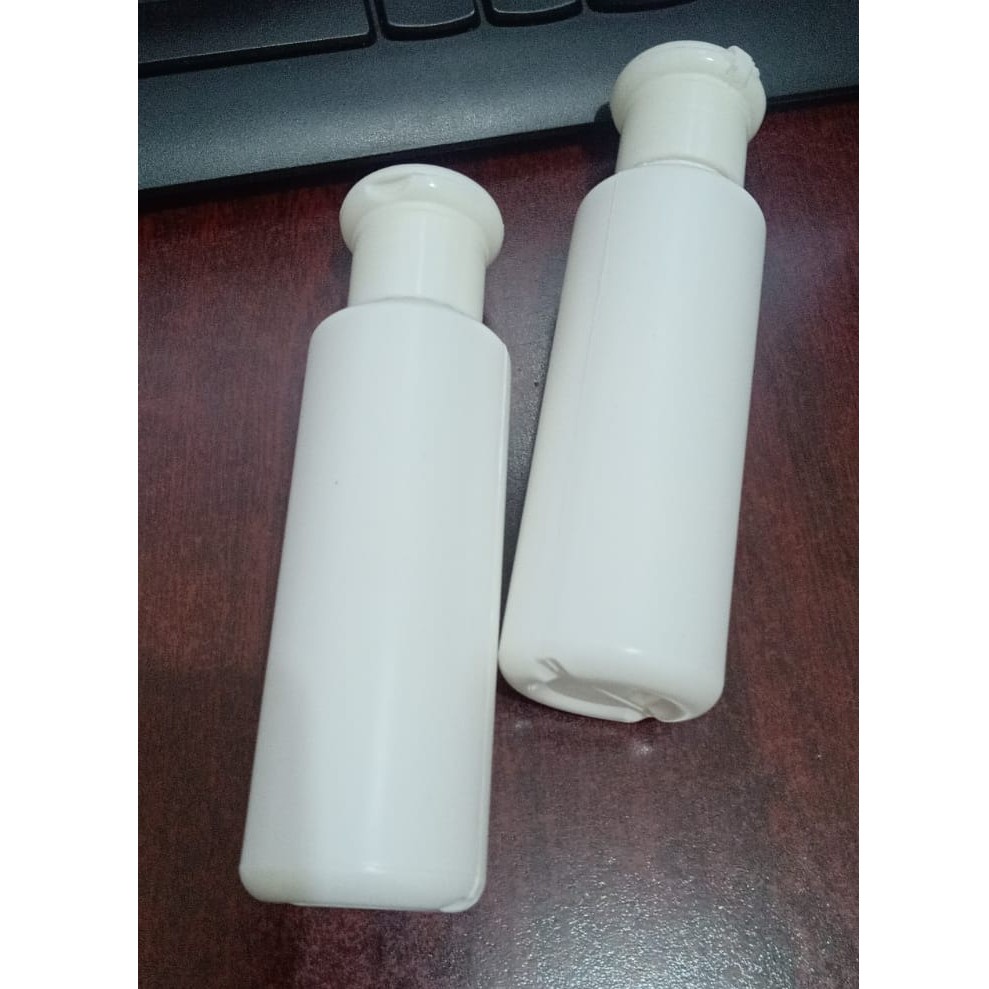 Botol plastik fliptop tutup jamur 100ml putih / kemasan kosmetik