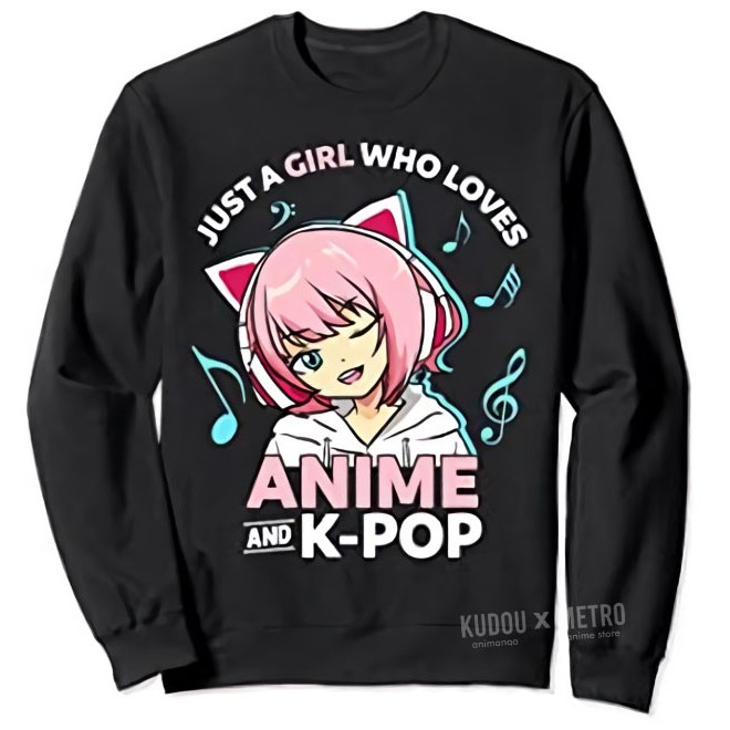 Longsleeve Karet Anime and Kpop Girl Kawaii 200 Premium Quality