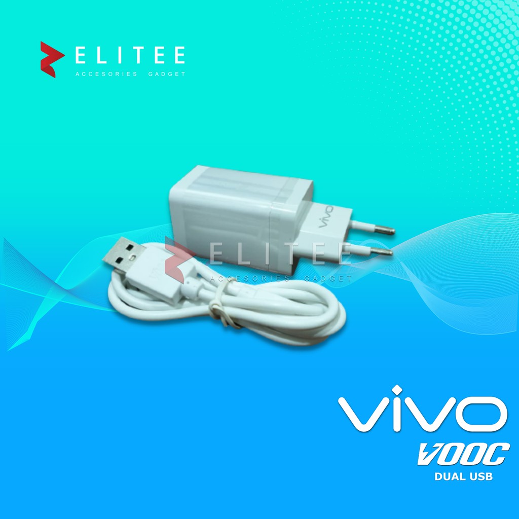 CHARGER BRANDED VOOC FAST CHARGING 2.A 2Ampere 2USB Ori 99%