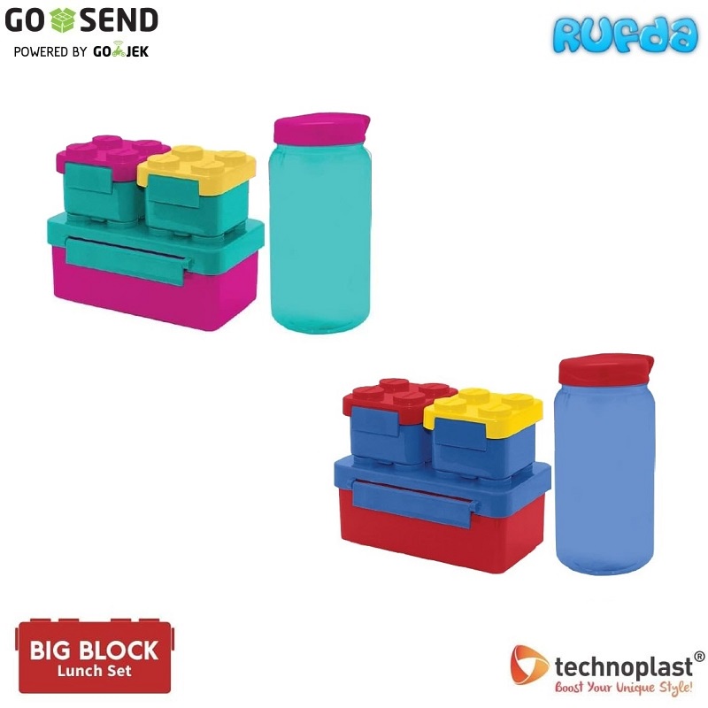 Technoplast Big Block Lunch Set Wadah Kotak Bekal Makan Anak Lunchbox