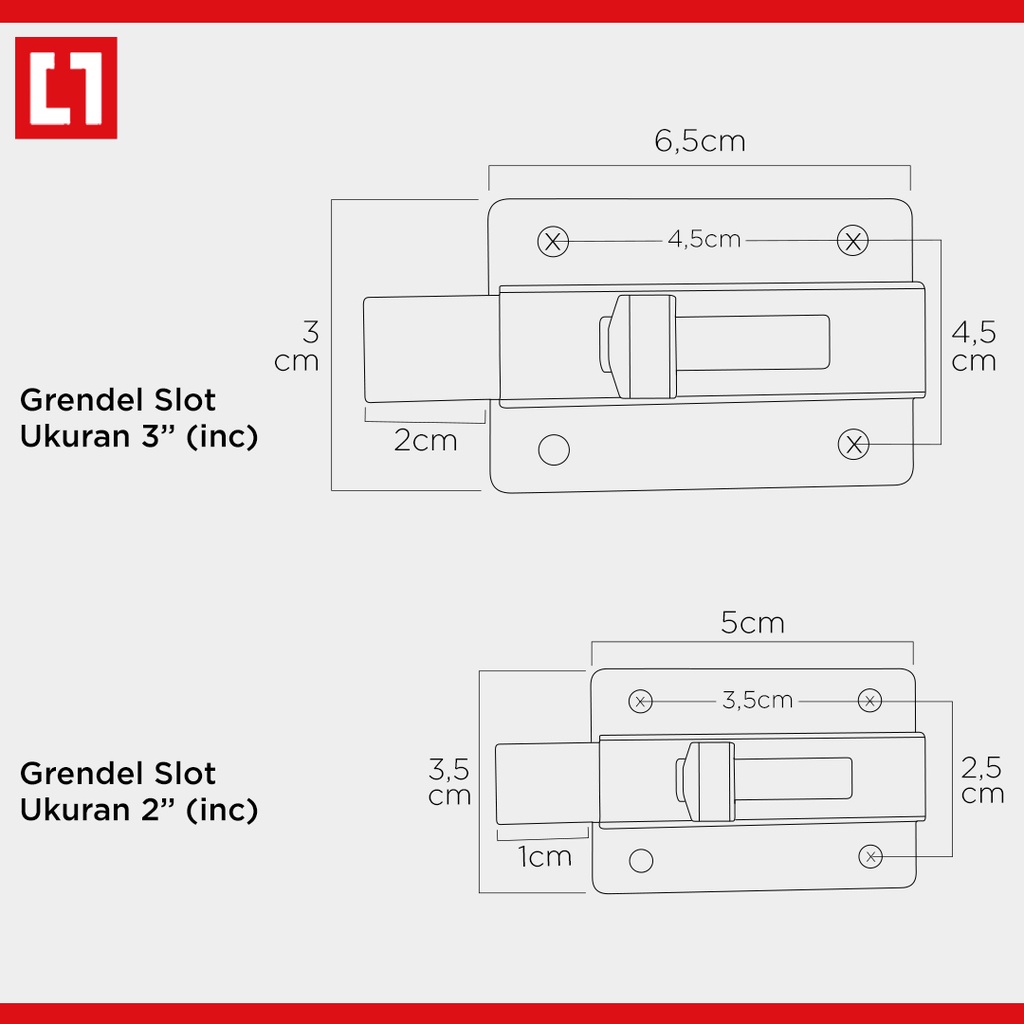 Kunci Grendel Slot Pintu Tebal Stainless 2'' / 3'' / 4'' - Weldom