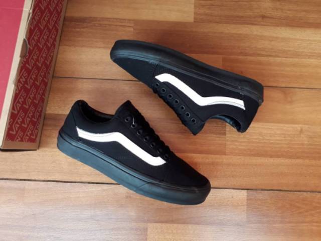 VANS OLD SKOOL BLACK BLACK WHITE BLACK PREMIUM BNIB MADE IN CHINA Waffle DT Size 40/41/42/43/44