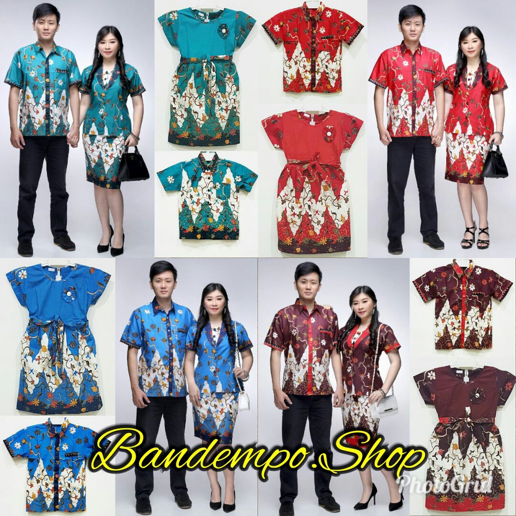SARIMBIT COUPLE BATIK KELUARGA/FAMILY ROK N BLUS WANITA ALENA ZIGZAG