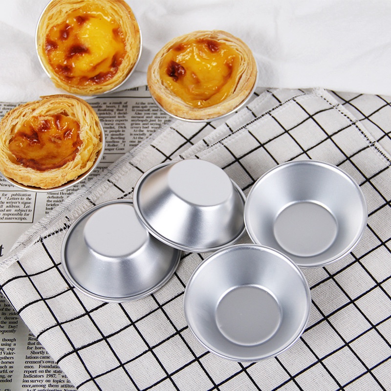 1pc Cetakan Egg Tarts Bentuk Bulat Bahan Aluminum Alloy