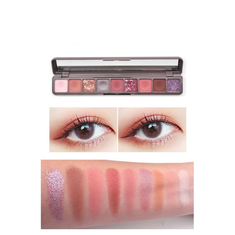 Eyeshadow 9 WARNA Palette matte/mengkilap Eyeshadow Glitter Eyeshadow Lameila ORIGINAL Coklat