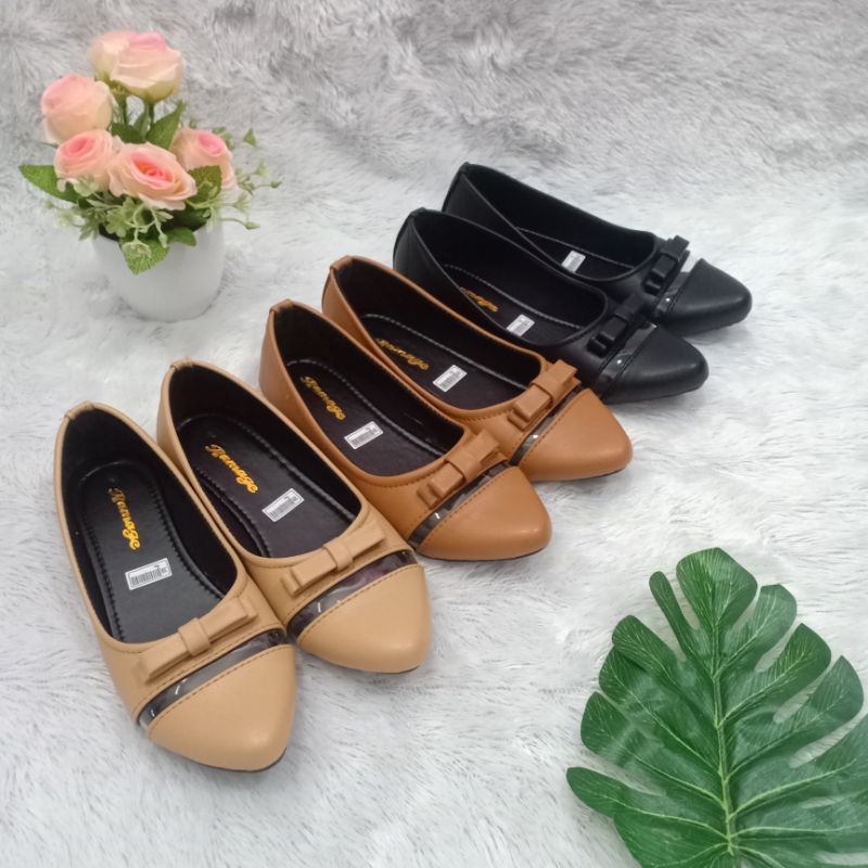 SEPATU FLAT SHOES WANITA SOL KARET H10 37/44