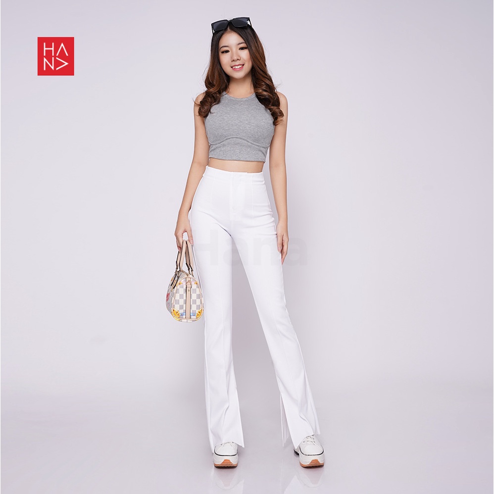 HanaFashion JKT - Maura Unfinished Slit Long Pants Celana Panjang Wanita Murah - LP130