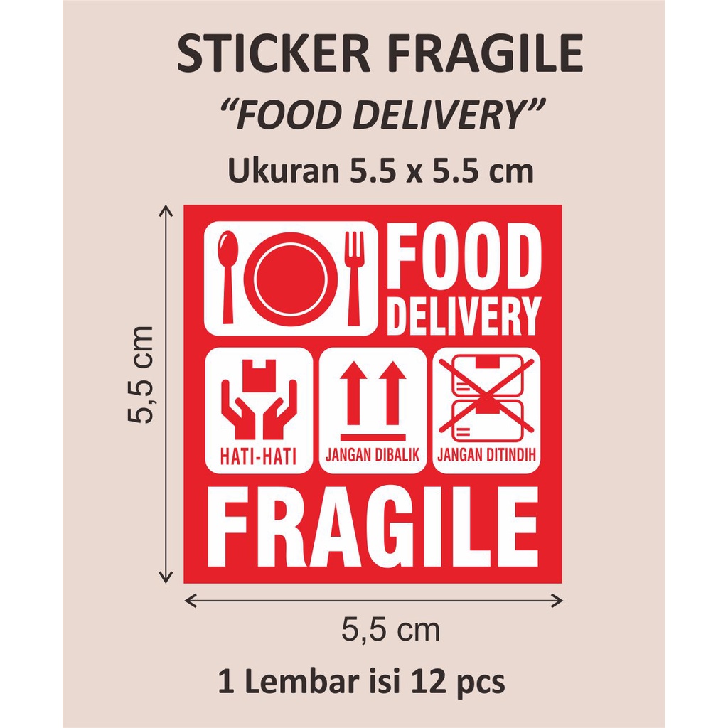 Sticker Fragile Food