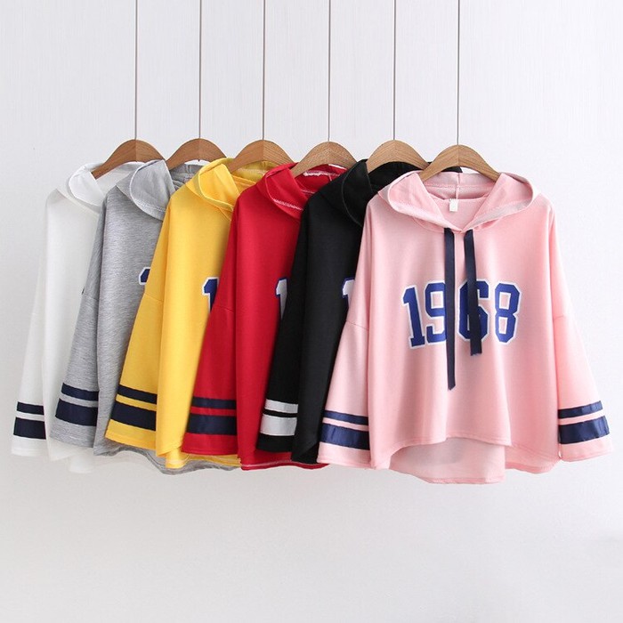 TBI - Oversize Hoodie Strip Baseball Sweater K-Pop 1968 Korean Style