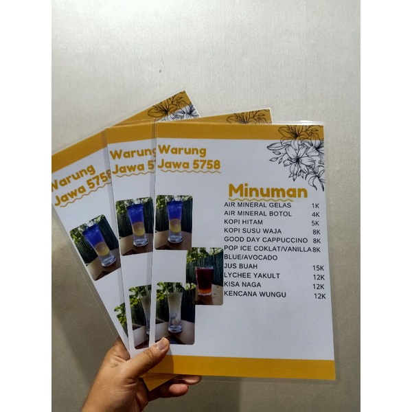 

Menu makanan/minuman kedai warung