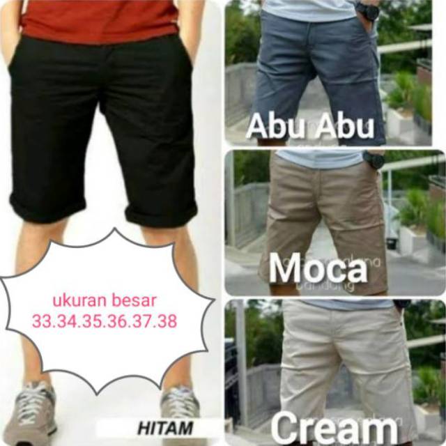 celana pendek distro katun chino combed ukuran besar jumbo celana pria