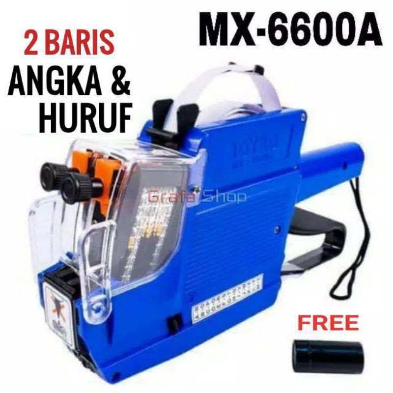 

Alat Label Harga 2 Baris / line Huruf dan Angka Lebel MX6600