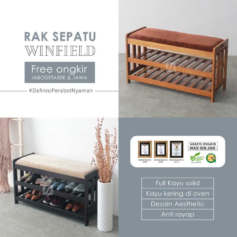 Rak Sepatu Winfield - Light Espresso