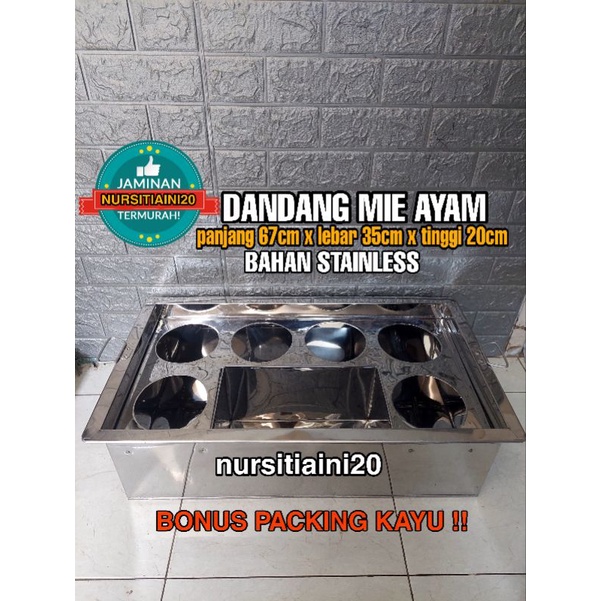 Dandang mie ayam 6 lubang stainless / Dandang kotak stainless / Panci mie