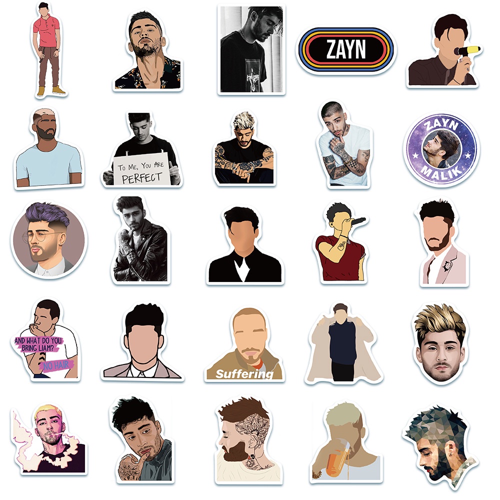 50pcs British singer Zayn Malik graffiti suitcase laptop skateboard guitar waterproof decorative stickers