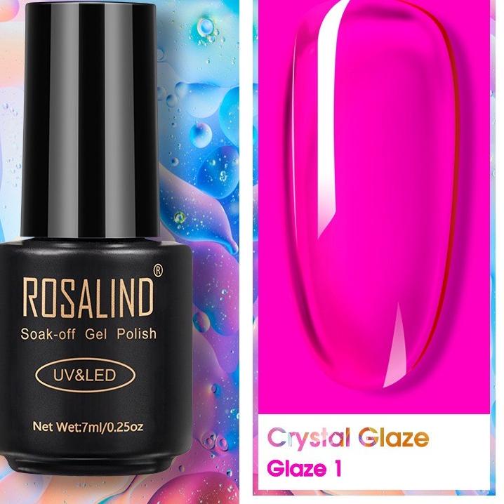♥ ROSALIND CRYSTAL GLAZE JELLY 7ml KUTEK GEL NEON JELLY SOAK OFF GEL POLISH ➢