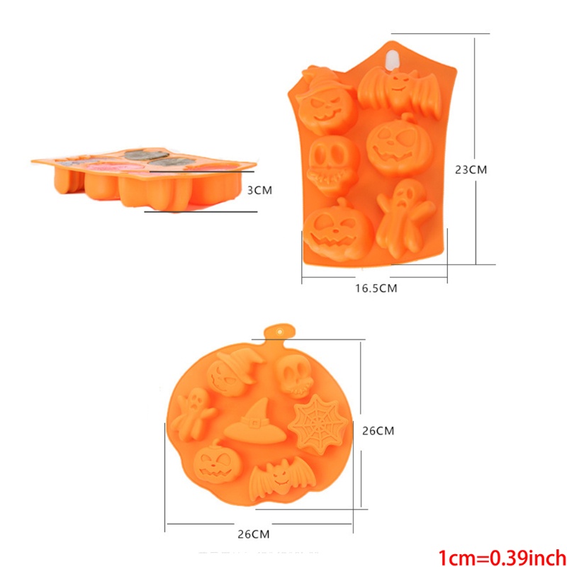 Cetakan Kue / Permen / Cokelat Bentuk Labu Halloween Bahan Silikon