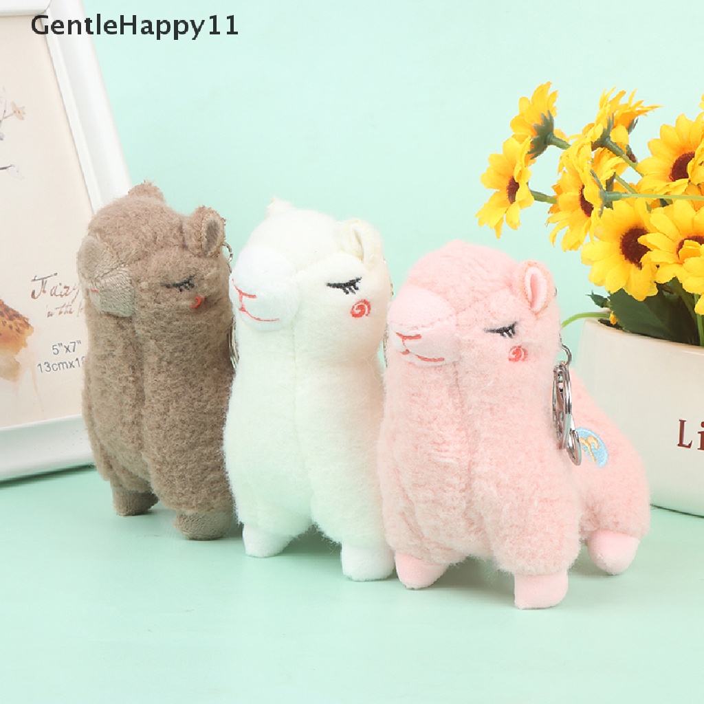 Gentlehappy Lucu Mini Alpaka Lembut Mewah Boneka Mainan Gantungan Kunci Kartun Tas Liontin Hadiah