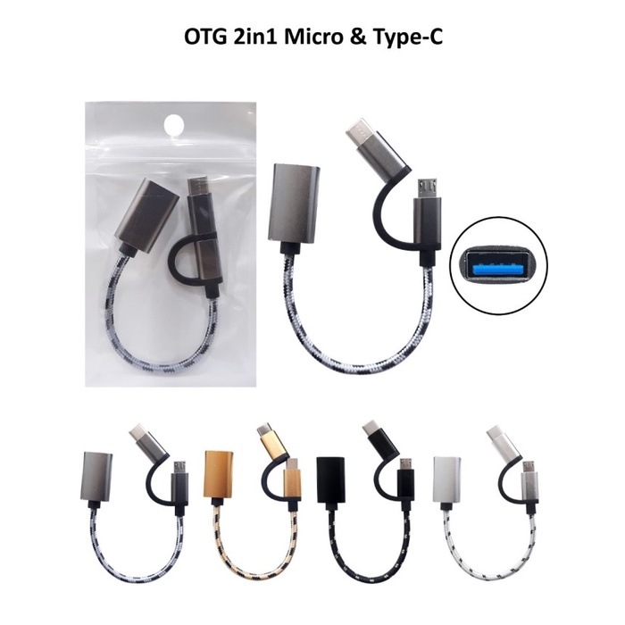 KABEL CONVERTER ADAPTOR OTG TYPE C MICRO USB 2 IN 1 BEST QUALITY