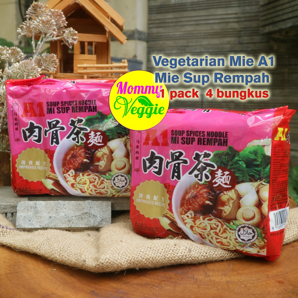 Mie Vegetarian A1 | Mi Sup Rempah | Bah Kut Teh | 1 pack 4 bungkus