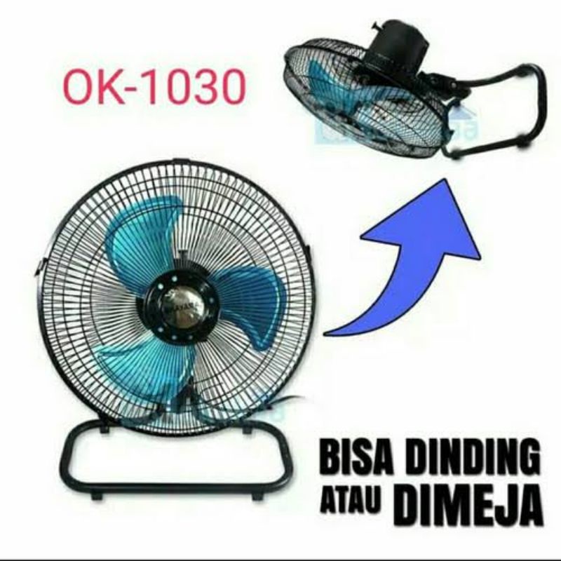 OKAYAMA 10 inch Kipas Angin Besi Tornado Meja dan Dinding 2in1 OK-1030