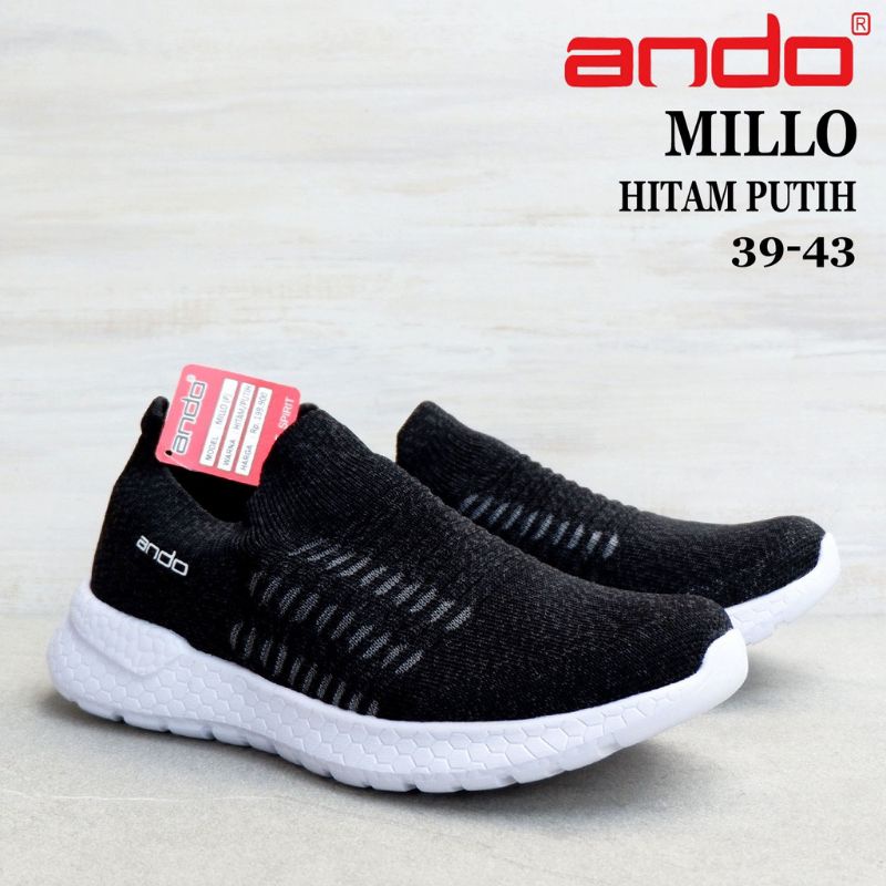 SEPATU ANDO MILLO / MARTINEZ - SEPATU RAJUT ANDO PRIA SLIP ON