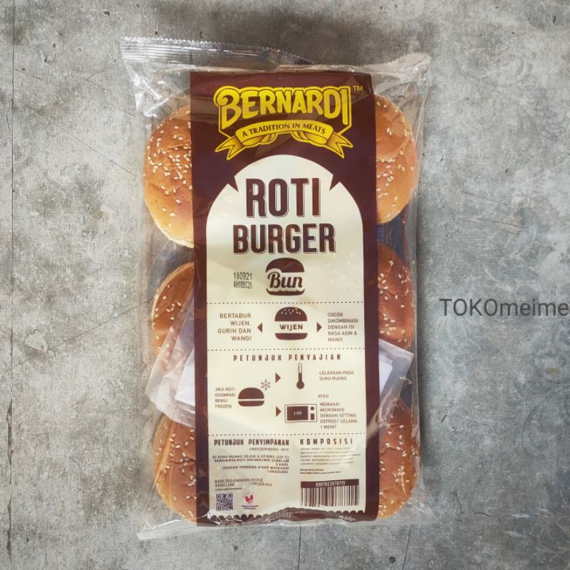 

BERNARDI ROTI BURGER POLOS | WIJEN | HITAM 6s 300gr