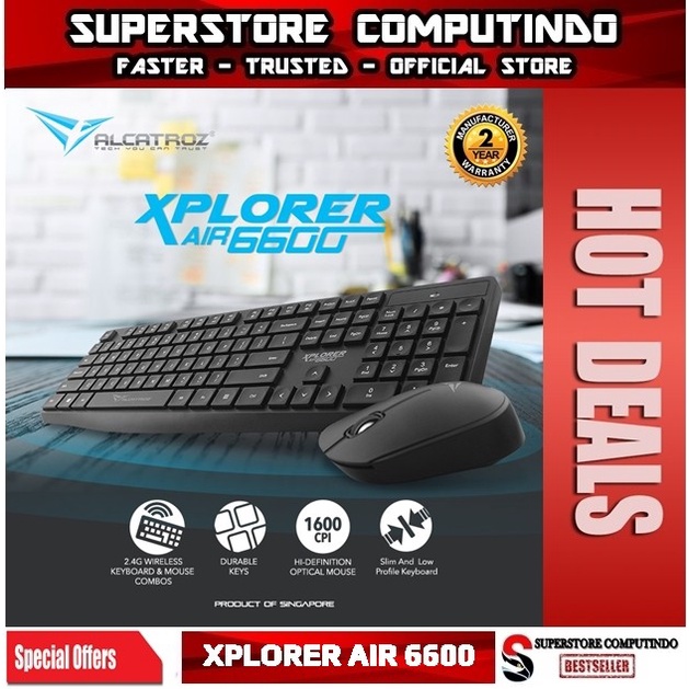 Alcatroz Xplorer Air 6600-Keyboard Mouse Wireless Combo - PC/Smart TV