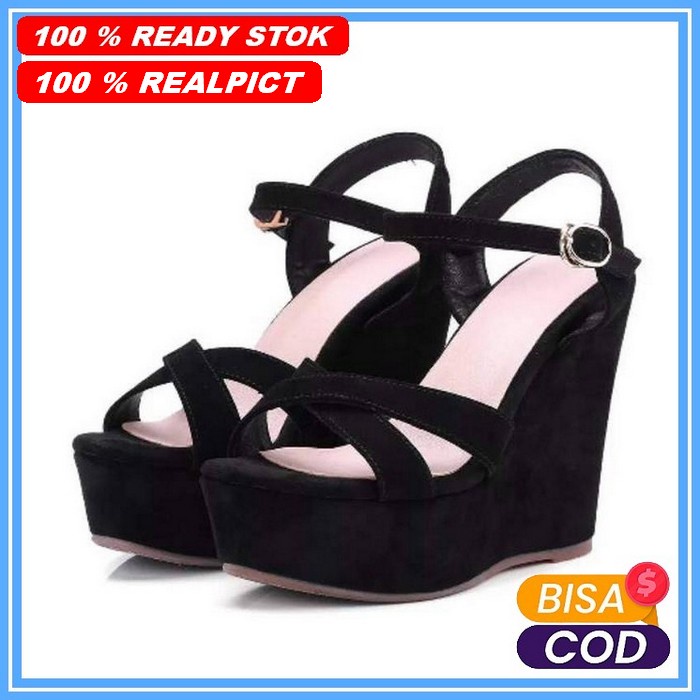 Sepatu Sandal High Heels Casual Kekinian Wanita Remaja Korea Import Sendal Hils Hak Tahu Korean Styl
