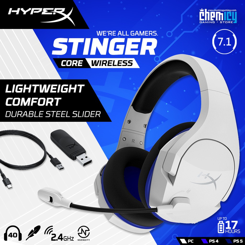 HyperX Cloud Stinger Core Wireless White 7.1 Surround Gaming Headset