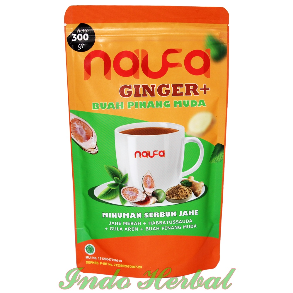 Naufa Ginger + Buah Pinang Muda 300 gr | Minuman Serbuk Jahe Asli Ori