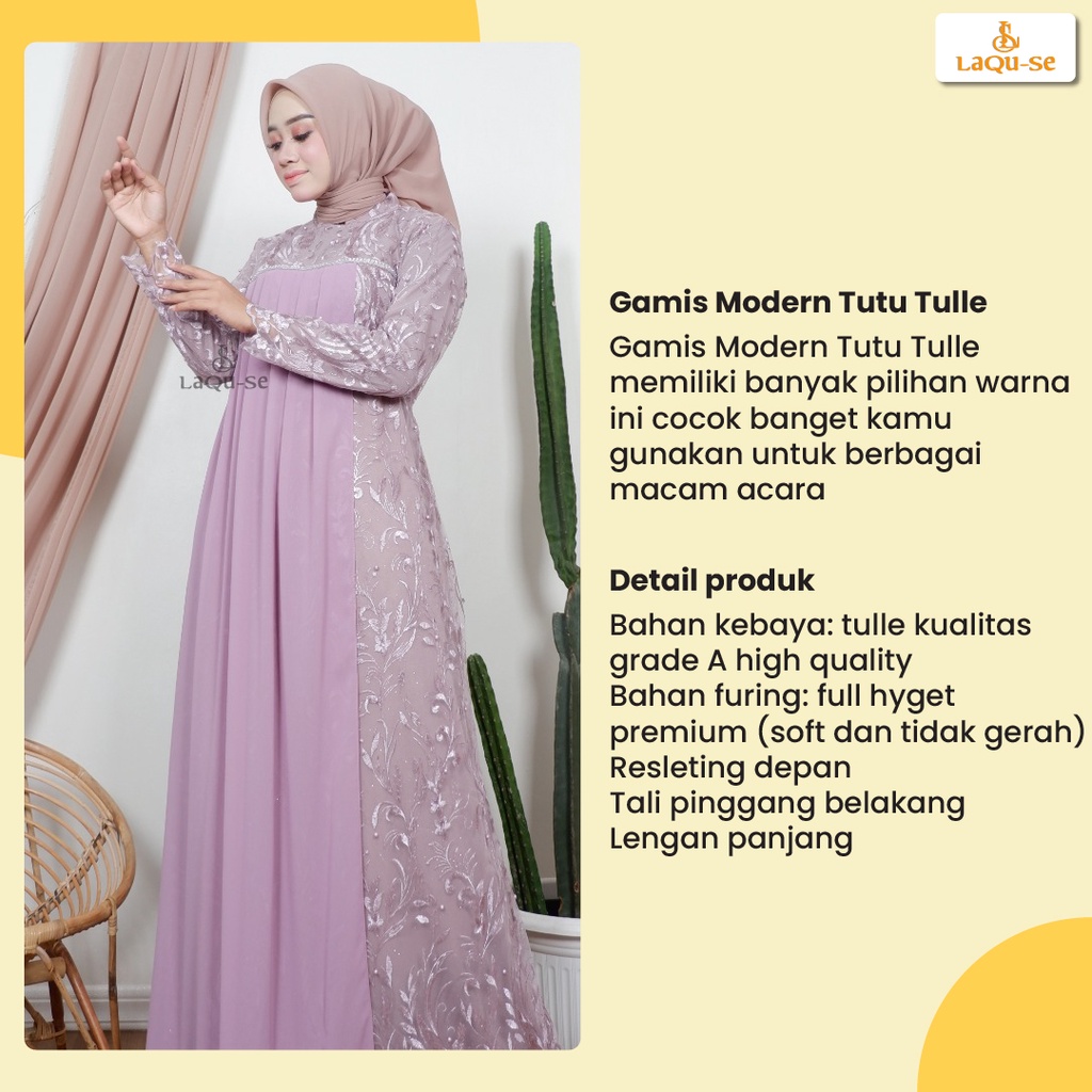 Dress Gamis Kebaya Cantik Modern Mix Ceruty Babydoll Gaun Pesta Kondatangan Wanita Mewah By Laquse_kebaya2