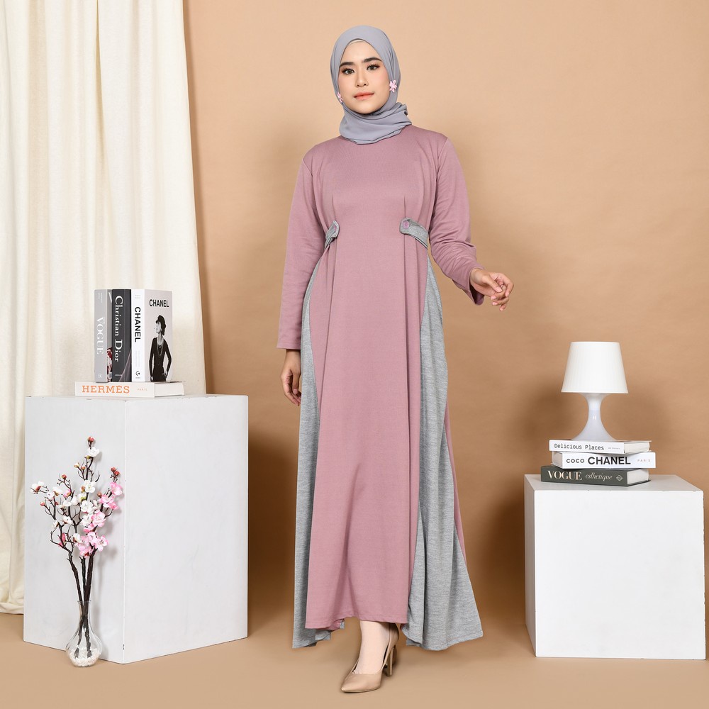 Mybamus Alessa Side Rope Dress Taro M14847 R13S6 - Gamis Muslim