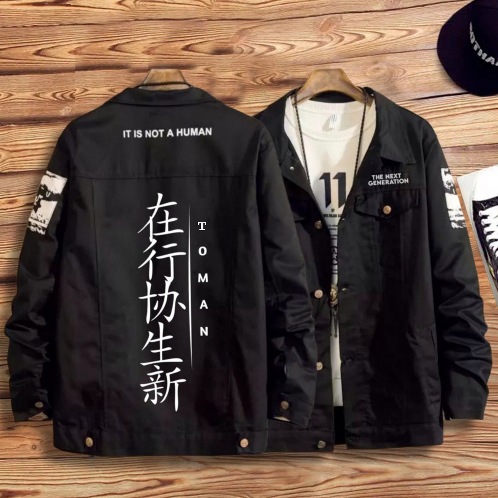 other jaket jeans denim zoman pria wanita - tokyo revanger - sablon plastisol depan belakang