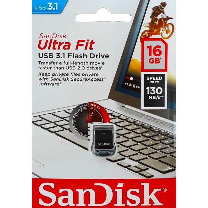 Flashdisk 16GB SanDisk  CZ430 Ultra Fit USB 3.1 UP TO 130 MBps