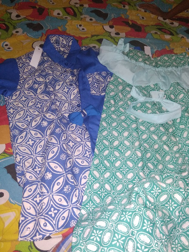 Parikesit Couple Batik Anak Kemeja & Dress Kakak Adik Dres Dan Hem Anak Kembaran