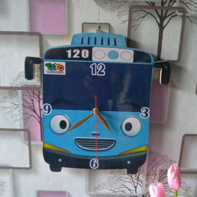 JAM DINDING KARAKTER TAYO UNIK MURAH ANTIK