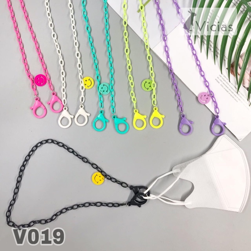 Acrylic mask chain kalung masker rantai warna warni korea