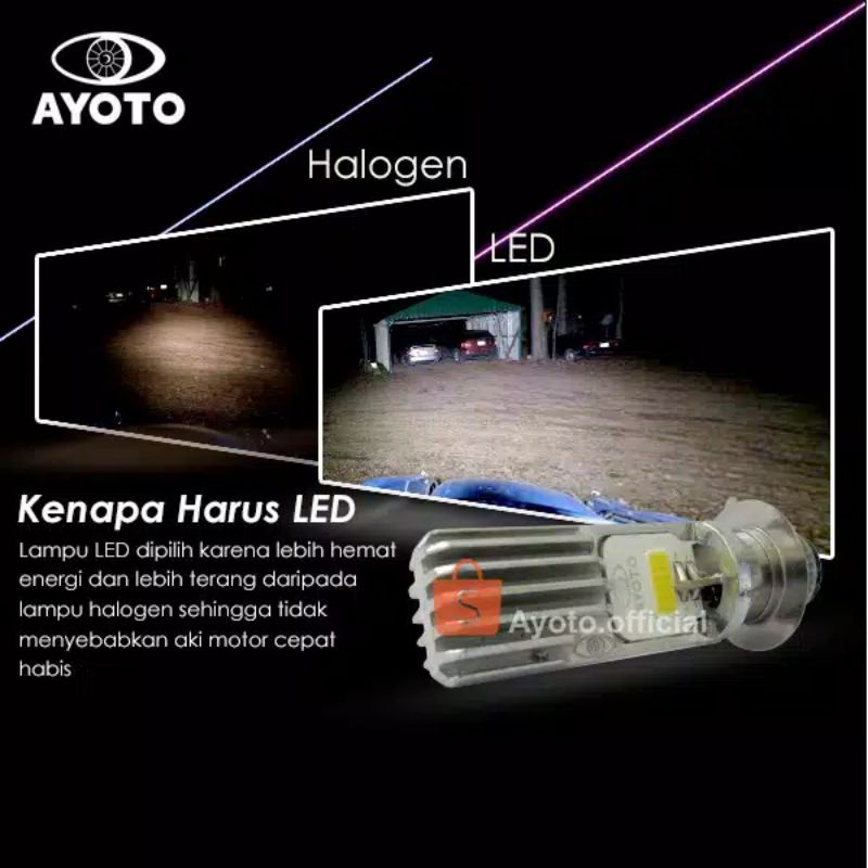 LAMPU DEPAN LED AYOTO M2A H6 AC DC MOTOR MATIC DAN MOTOR BEBEK