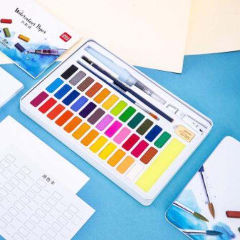 

Deli Solid Watercolor Set Cat Air Padat isi 24/36 warna 73876/73877 - 36 Warna 73877, Biru Muda