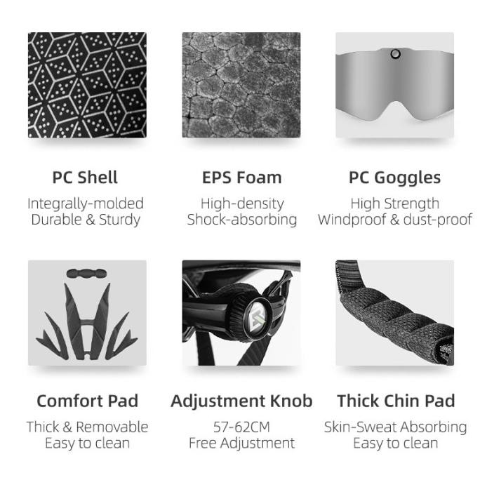 HELM SEPEDA ROCKBROS KACAMATA MAGNETIC VISOR BIKE HELMET ORIGINAL - WHITE