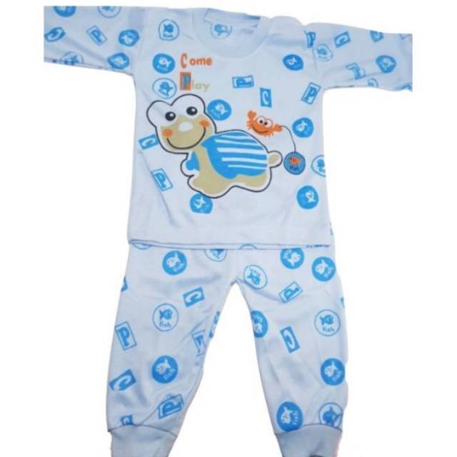 Setelan Panjang Baju Celana Bayi Anak Pakaian Murah Motif Bergambar S18