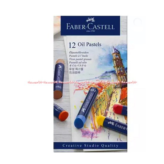 Faber Castell 12 Oil Pastels Colour Crayon Cat Minyak Peralatan Menggambar 12 Warna