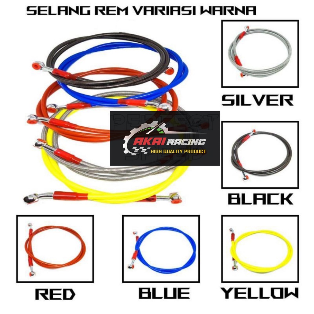 Selang Rem Variasi Selang Rem Model Tdr Selang Rem Depan Selang Rem Belakang Akai Racing 01 Ready Ukuran 90 Cm &amp; 60 Cm Universal Semua Motor