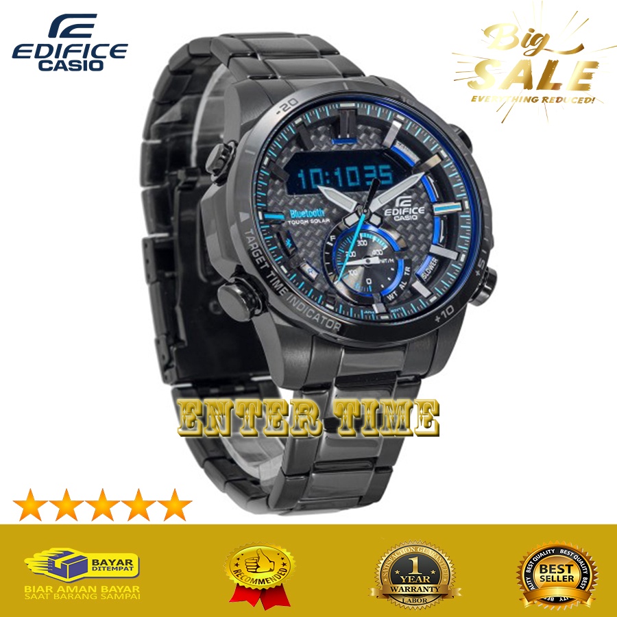 NEW ARRIVAL  JAM TANGAN PRIA IMPORT CASIO EDIFICE TYPE ECB 800DC-1A STAINLESS JAM TANGAN HADIAH PRIA