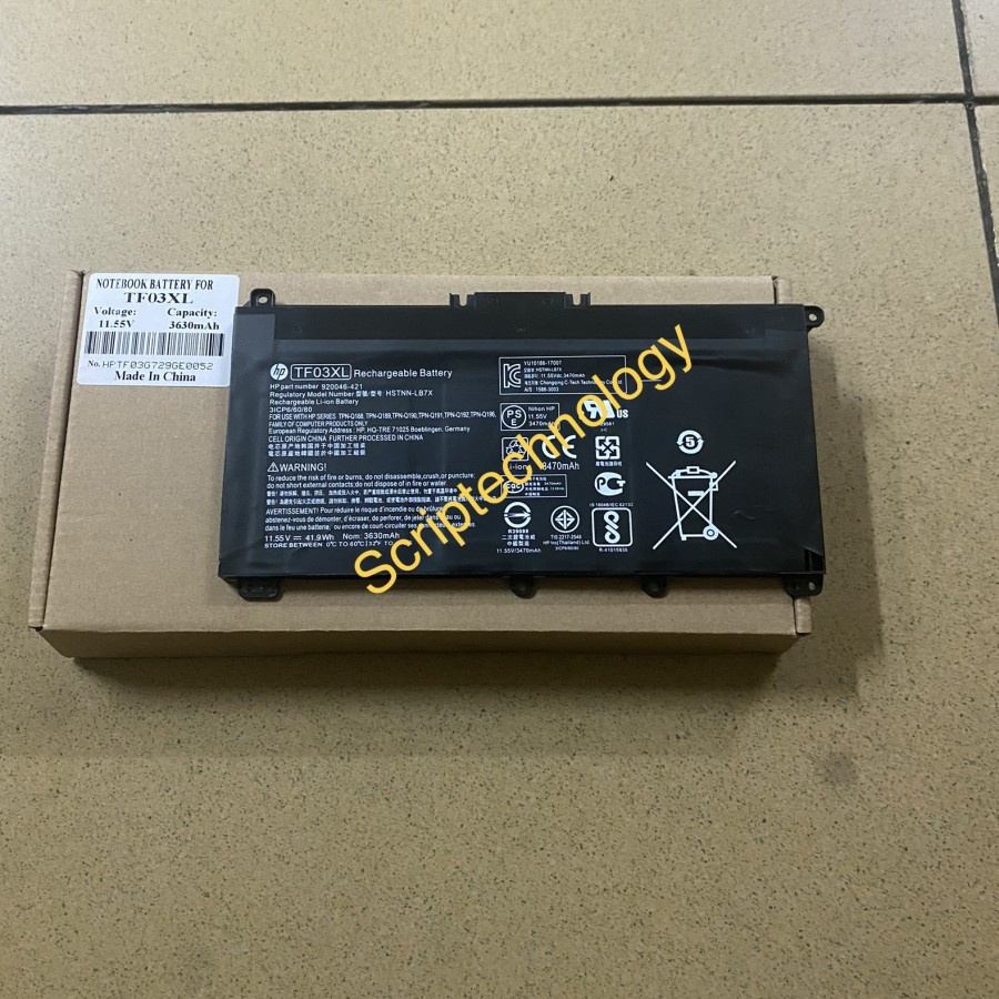 Baterai HP TF03XL HSTNN-LB7X HSTNN-LB7L 920070-855 920046-421 ORI